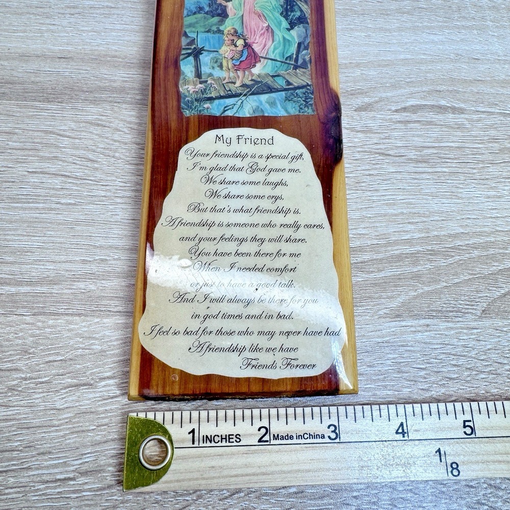 My Friend Angel Poem Wood Wall Plaque Inspirational Friendship Decor Vintage - Picture 4 of 7